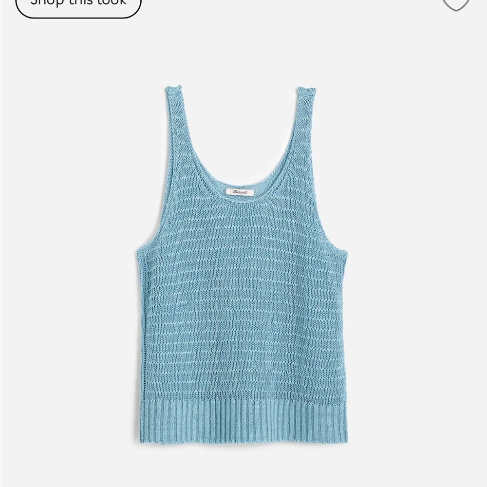 Madewell Blue Ribbed Sleeveless Tank Top